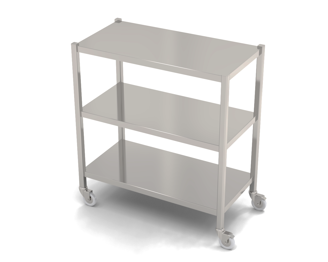 Cleanroom transport trolley with smooth shelves - Cleanroom Equipment